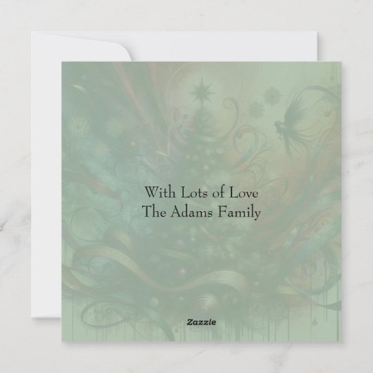 Gothic Christmas Tree Feiertagskarte (Rückseite)