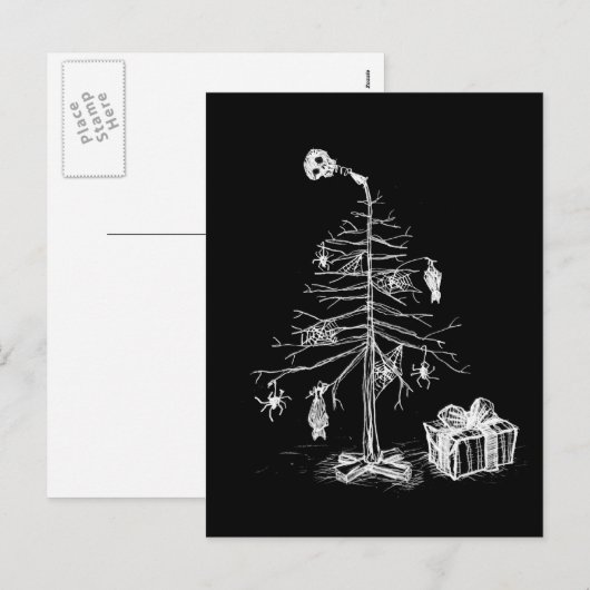 Gothic Christmas Tree Feiertagspostkarte (Vorne/Hinten)