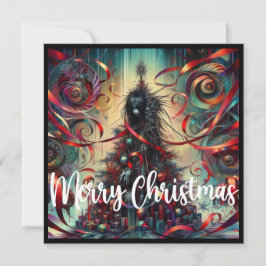 Gothic Christmas Tree Girl Feiertagskarte