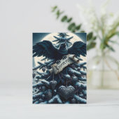 Gothic Christmas Tree Nevermore Raven Postkarte (Stehend Vorderseite)
