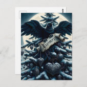 Gothic Christmas Tree Nevermore Raven Postkarte (Vorne/Hinten)