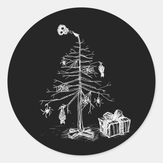 Gothic Christmas Tree Runder Aufkleber (Vorderseite)