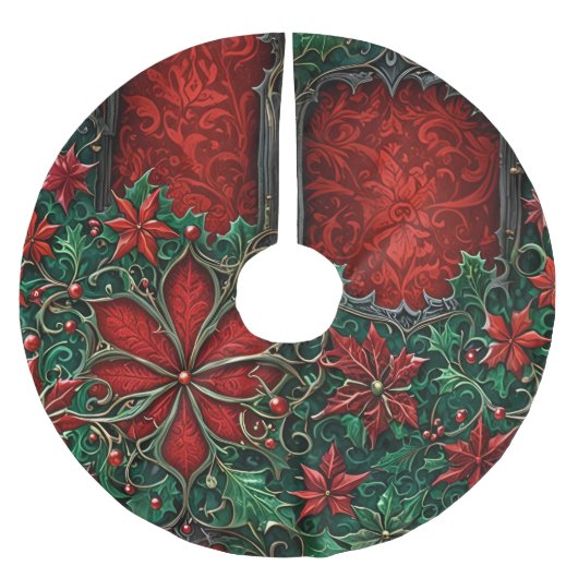 Gothic Christmas Tree Skirt Polyester Weihnachtsbaumdecke (Vorderseite)