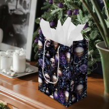 Gothic Christmas Tree Skulls Black & Lila