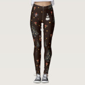 Gothic Christmas Tree Snowman Animals Leggings (Vorderseite)