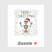 Gothic Christmas Ugly Skull Rock Christmas T-Shirt Aufkleber (Blatt)