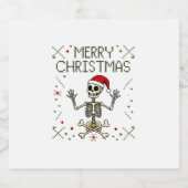 Gothic Christmas Ugly Skull Rock Christmas T-Shirt Schaumweinetikett (Einzelnes Label)