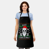Gothic Christmas Ugly Skull Rock Weihnachtsgeschen Schürze (Getragen)