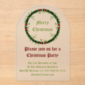 Gothic Christmas Wreath Custom Acryleinladungen (Vorderseite)