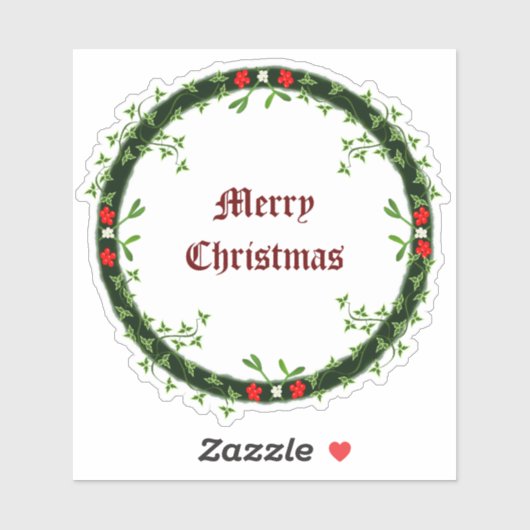 Gothic Christmas Wreath Custom Aufkleber (Blatt)