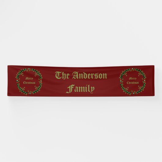 Gothic Christmas Wreath Custom Banner (Horizontal)