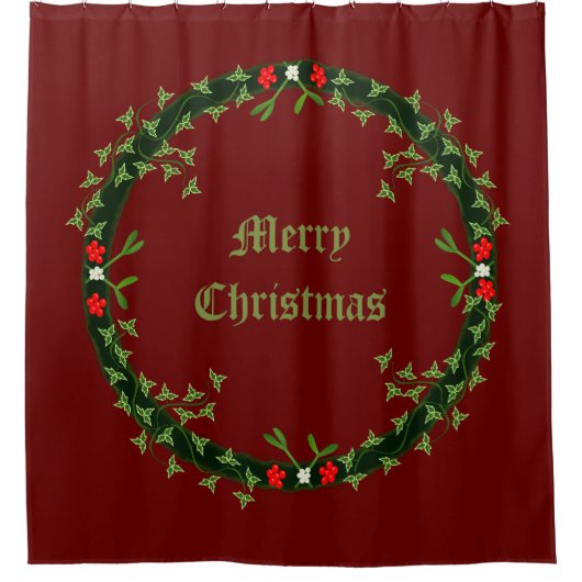 Gothic Christmas Wreath Custom Duschvorhang (Vorderseite)
