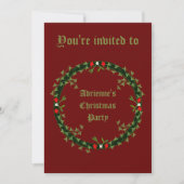 Gothic Christmas Wreath Custom Einladung (Vorderseite)