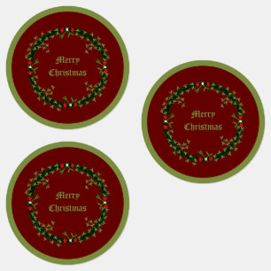 Gothic Christmas Wreath Custom Etiketten