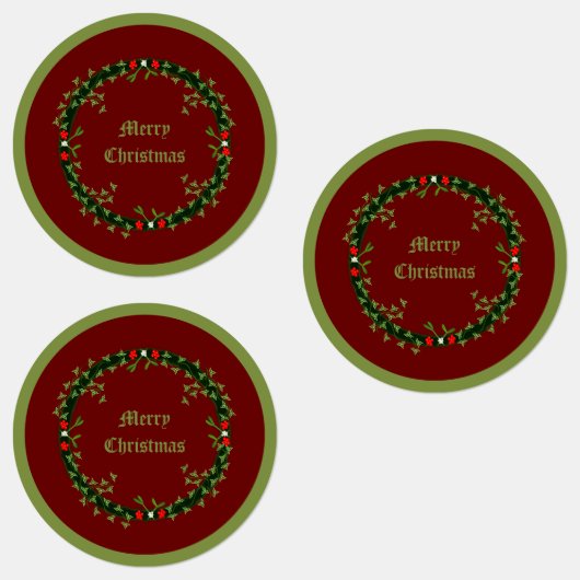 Gothic Christmas Wreath Custom Etiketten (Gruppe)