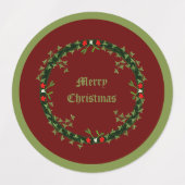 Gothic Christmas Wreath Custom Etiketten (Design 1)