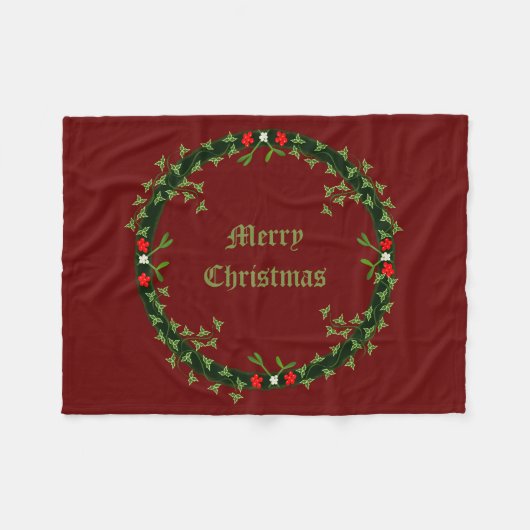 Gothic Christmas Wreath Custom Fleecedecke (Vorderseite (Horizontal))