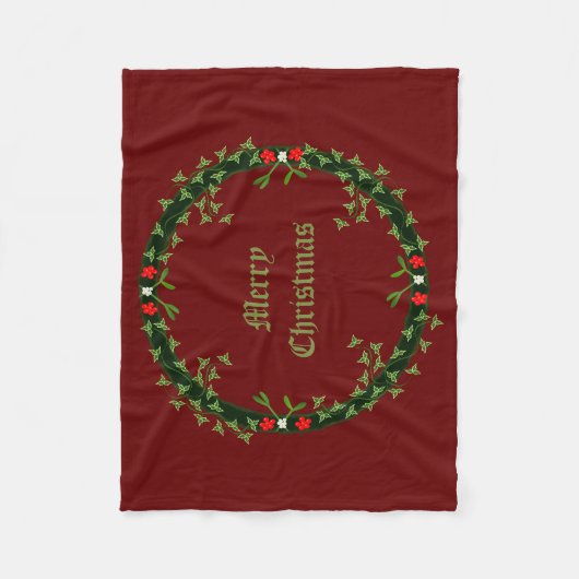 Gothic Christmas Wreath Custom Fleecedecke (Vorderseite)