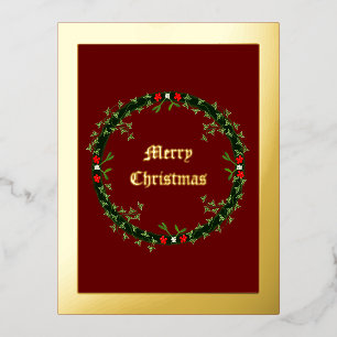 Gothic Christmas Wreath Custom Folien Feiertagspostkarte