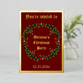Gothic Christmas Wreath Custom Folieneinladung (Stehend vorne)