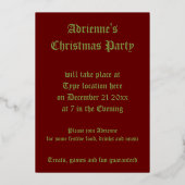 Gothic Christmas Wreath Custom Folieneinladung (Rückseite)