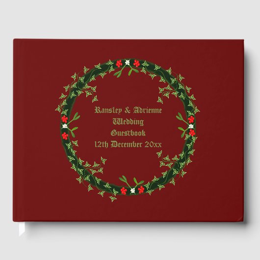 Gothic Christmas Wreath Custom Gästebuch (Vorderseite)