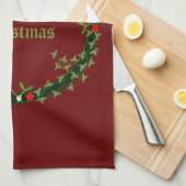 Gothic Christmas Wreath Custom Geschirrtuch (Viertel Falte)
