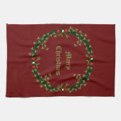 Gothic Christmas Wreath Custom Geschirrtuch (Horizontal)