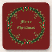 Gothic Christmas Wreath Custom Getränkeuntersetzer (Vorderseite)