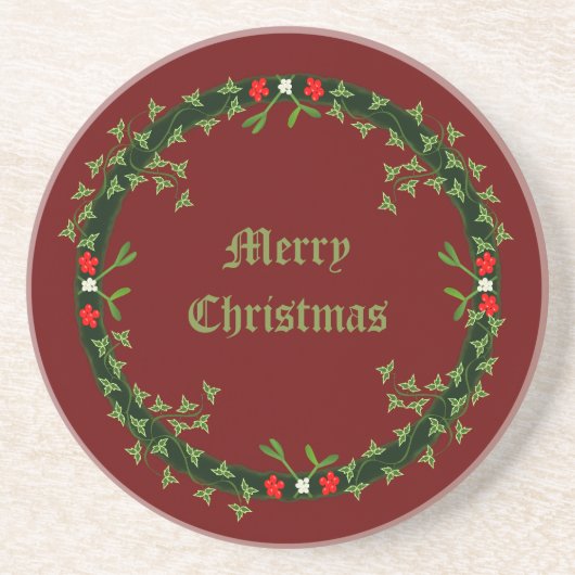 Gothic Christmas Wreath Custom Getränkeuntersetzer (Vorne)