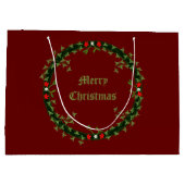Gothic Christmas Wreath Custom Große Geschenktüte (Rückseite)