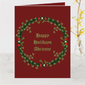 Gothic Christmas Wreath Custom Karte (Gelbe Blume)