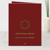 Gothic Christmas Wreath Custom Karte (Rückseite)