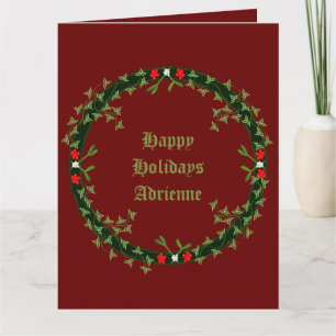 Gothic Christmas Wreath Custom Karte
