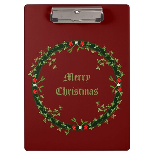 Gothic Christmas Wreath Custom Klemmbrett (Vorderseite)