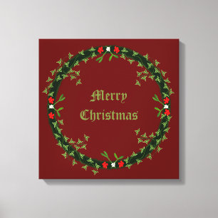 Gothic Christmas Wreath Custom Leinwanddruck