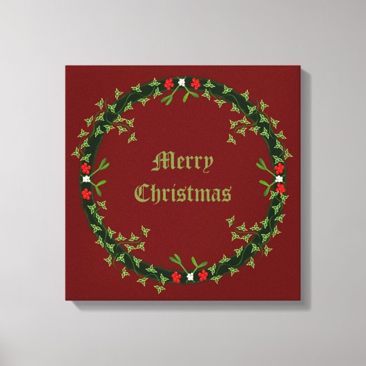 Gothic Christmas Wreath Custom Leinwanddruck (Vorderseite)