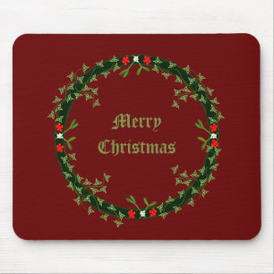 Gothic Christmas Wreath Custom Mousepad