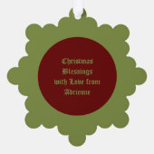 Gothic Christmas Wreath Custom Ornament Karte (Rückseite)