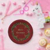 Gothic Christmas Wreath Custom Pappteller (Party)