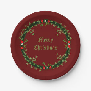 Gothic Christmas Wreath Custom Pappteller