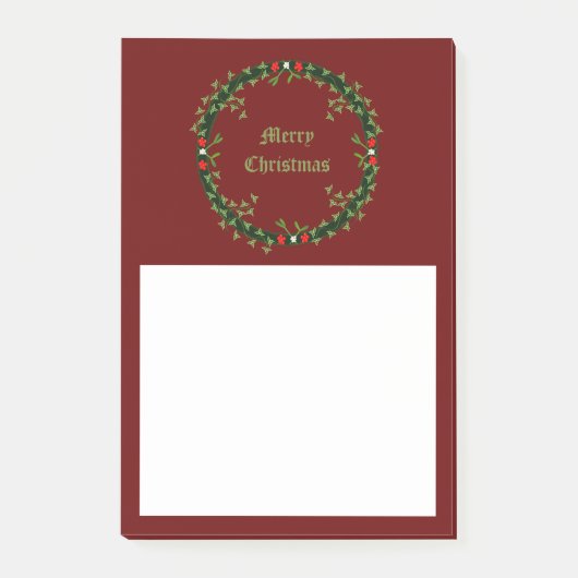 Gothic Christmas Wreath Custom Post-it Klebezettel (Vorderseite)