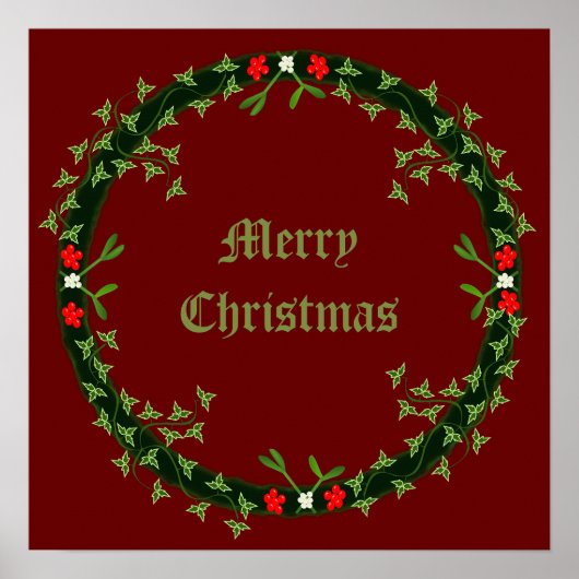 Gothic Christmas Wreath Custom Poster (Vorne)