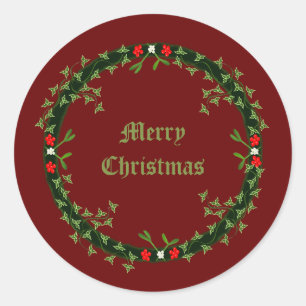 Gothic Christmas Wreath Custom Runder Aufkleber
