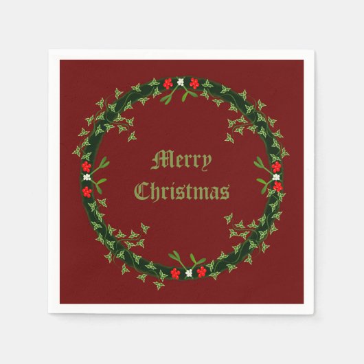 Gothic Christmas Wreath Custom Serviette (Vorderseite)