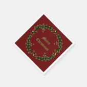 Gothic Christmas Wreath Custom Serviette (Ecke)