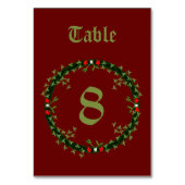 Gothic Christmas Wreath Custom Tischnummer (Rückseite)