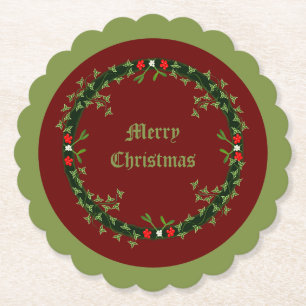 Gothic Christmas Wreath Custom Untersetzer