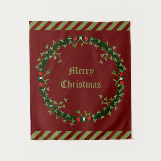 Gothic Christmas Wreath Custom Wandteppich (Vorderseite)