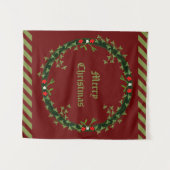 Gothic Christmas Wreath Custom Wandteppich (Vorderseite (Horizontal))